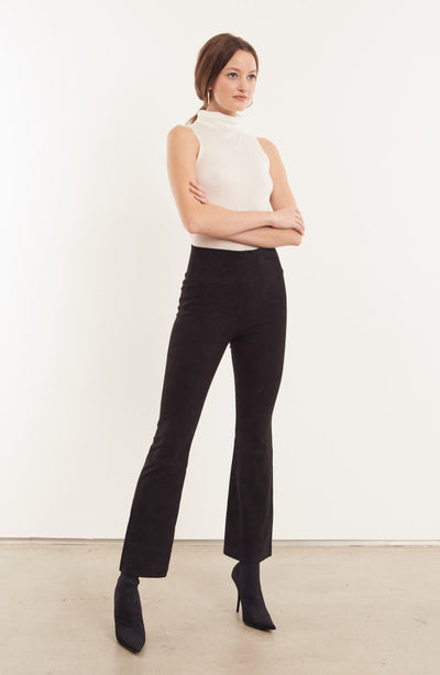 Black Suede Ankle Flare