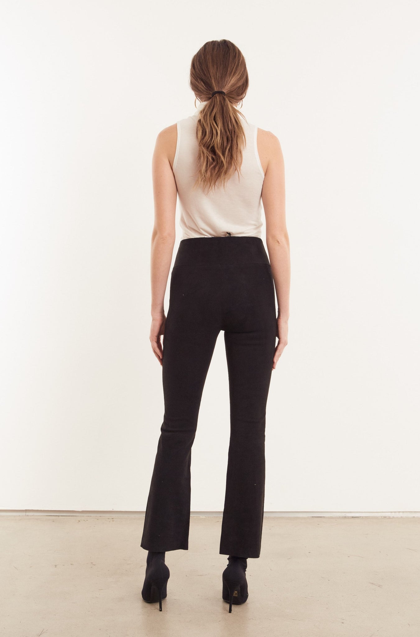 Black Suede Ankle Flare