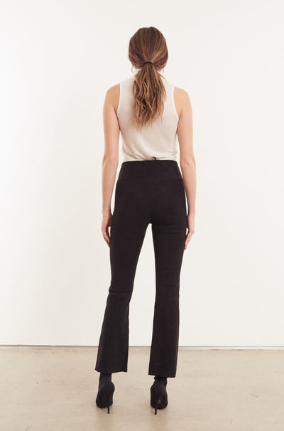 Black Suede Ankle Flare