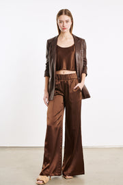 Dark Chocolate Silk Cropped Cami