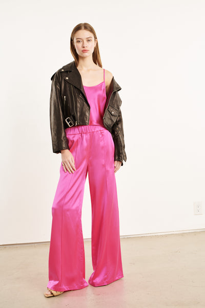 Fuchsia Silk Cropped Cami