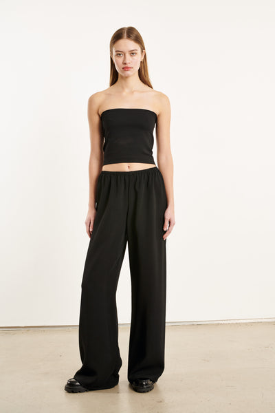 Black Crepe Pull On Pants