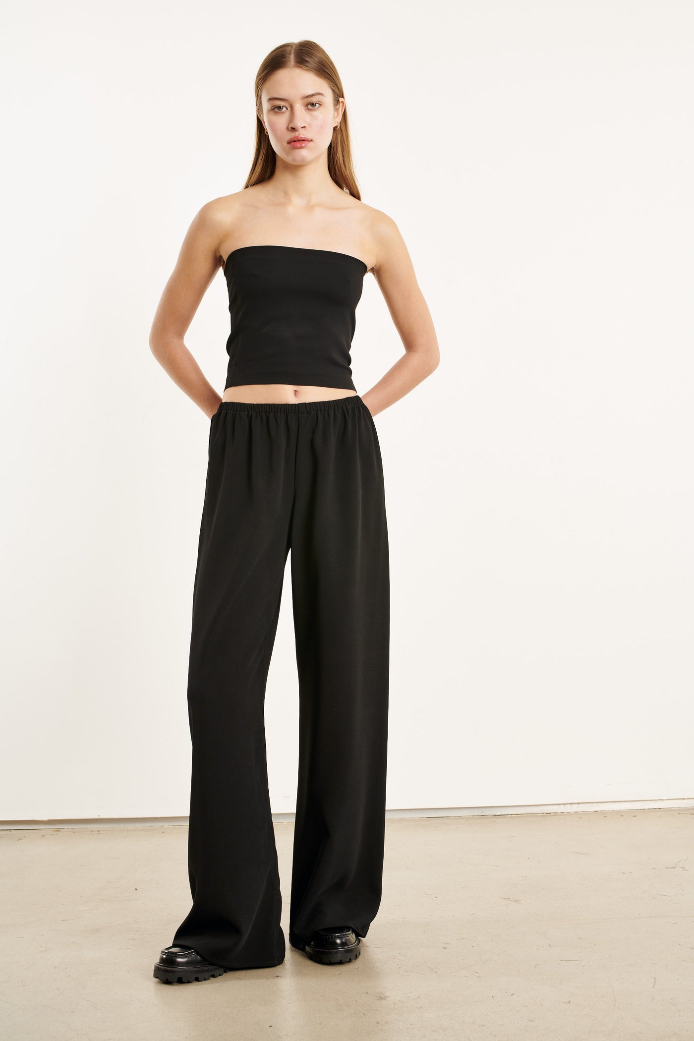 Black Crepe Easy Pants