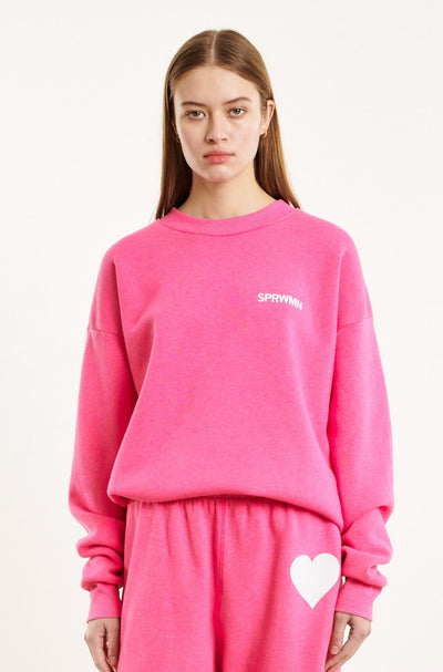 Hot Pink Fleece Tiny Logo Sweatshirt