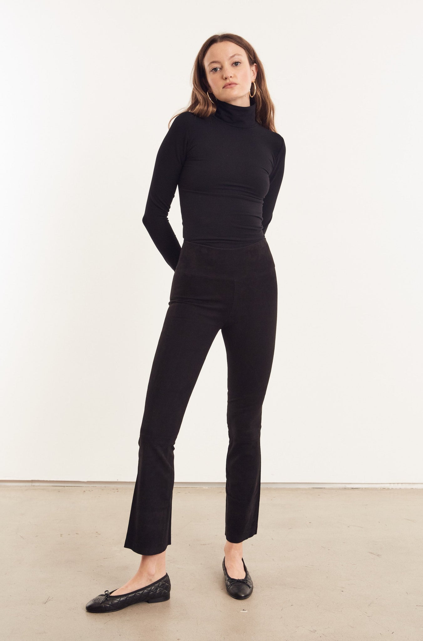 Black Suede Ankle Flare