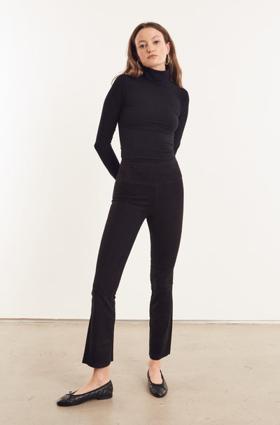 Black Suede Ankle Flare