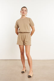 Khaki Cotton Raglan Sweatshirt Tee