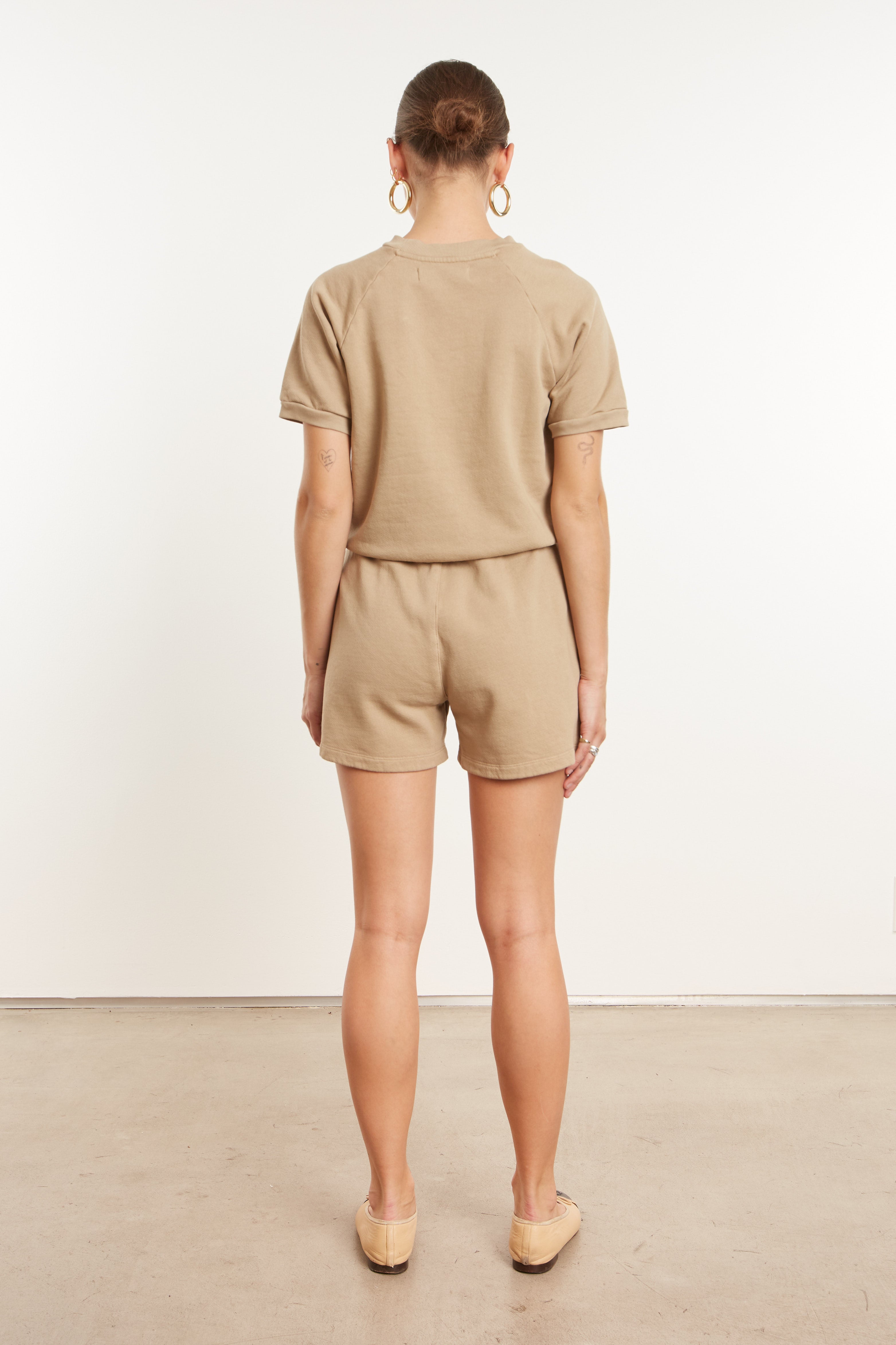 Khaki Cotton Raglan Sweatshirt Tee