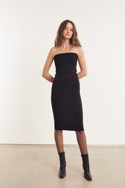 Black Crepe Pencil Skirt