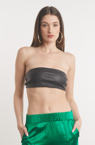 Black Leather Bandeau