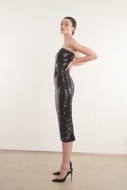Black Sequin Tube Dress