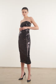 Black Sequin Tube Dress