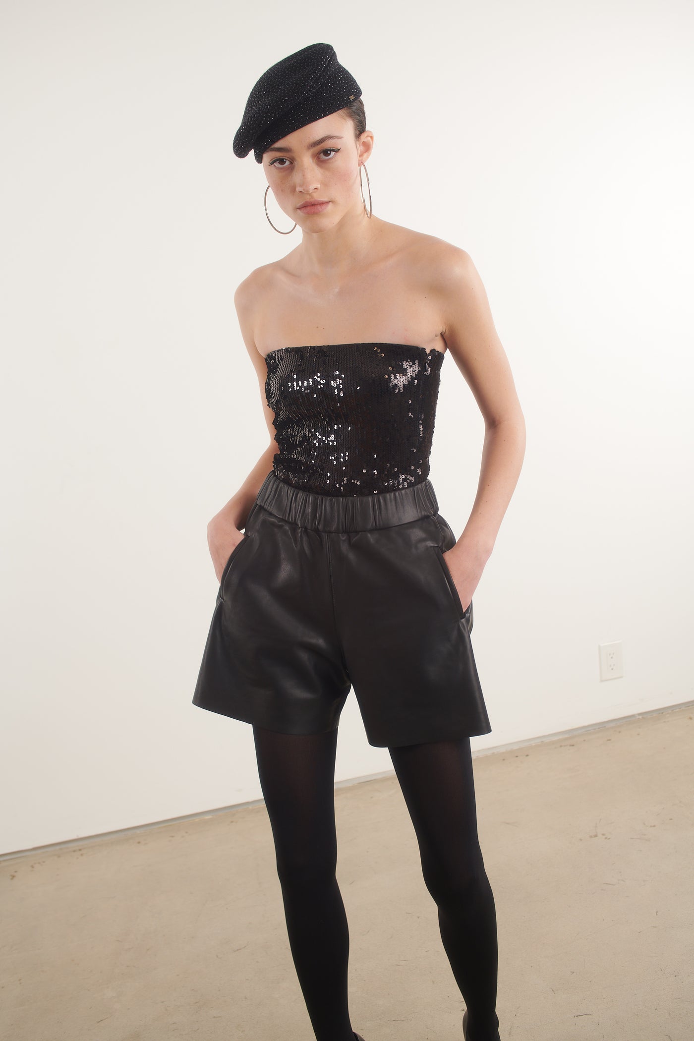 Black Sequin Tube Top