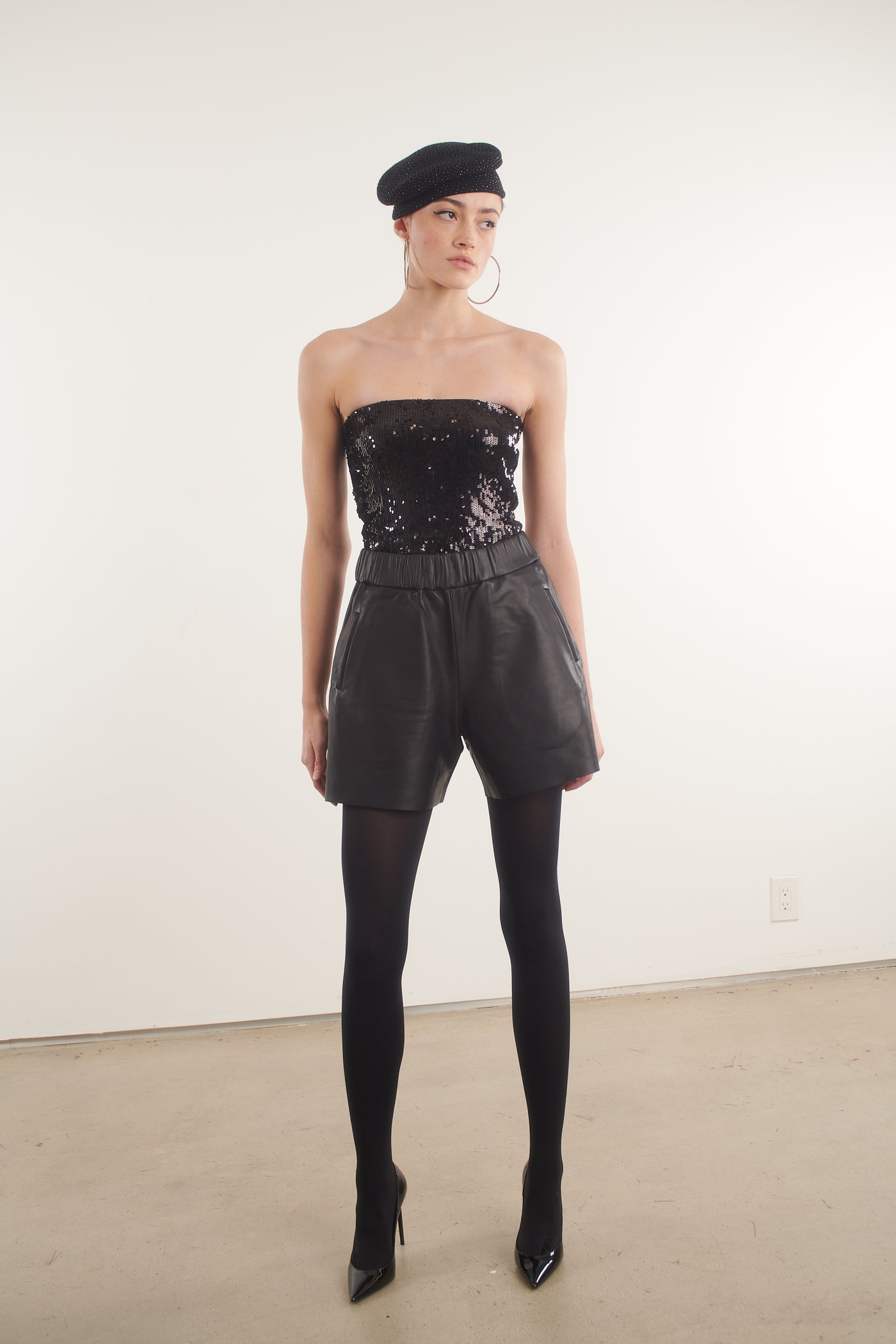 Black Sequin Tube Top