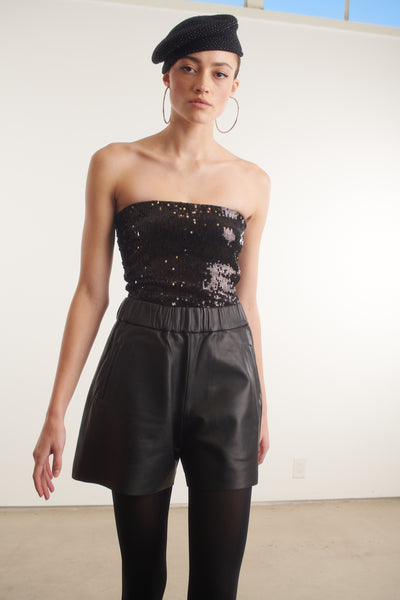 Black Sequin Tube Top