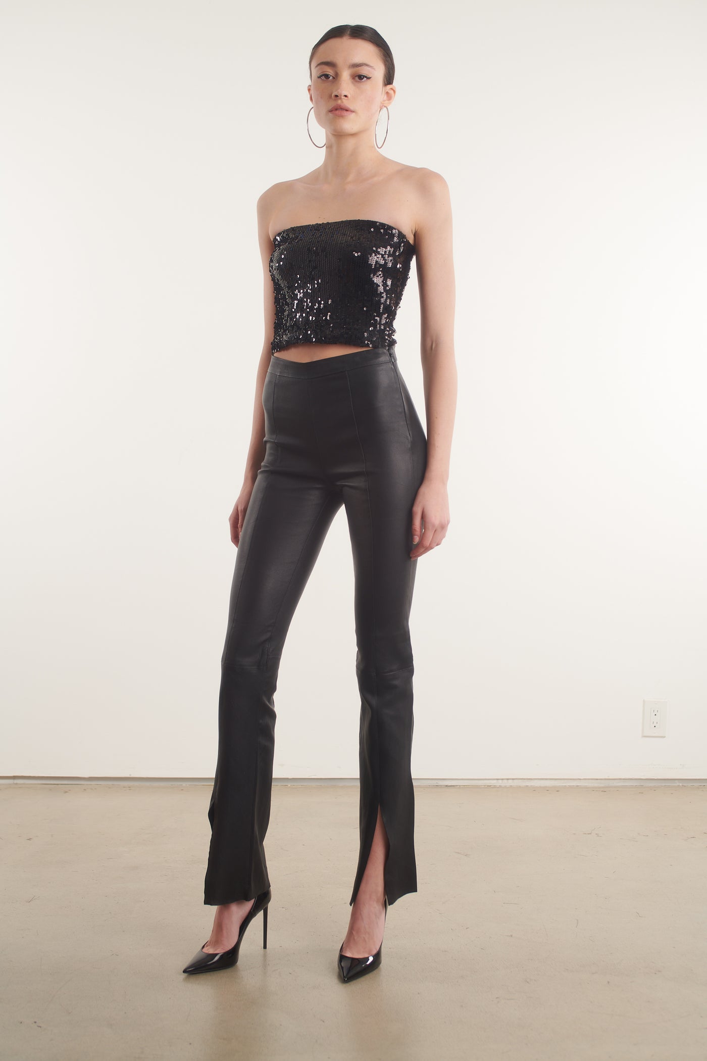 Black Sequin Tube Top