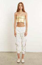 Metallic Gold Leather Micro Tube Top