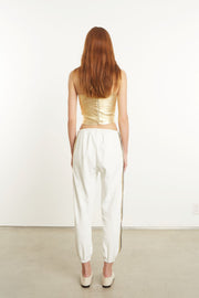 Metallic Gold Leather Micro Tube Top