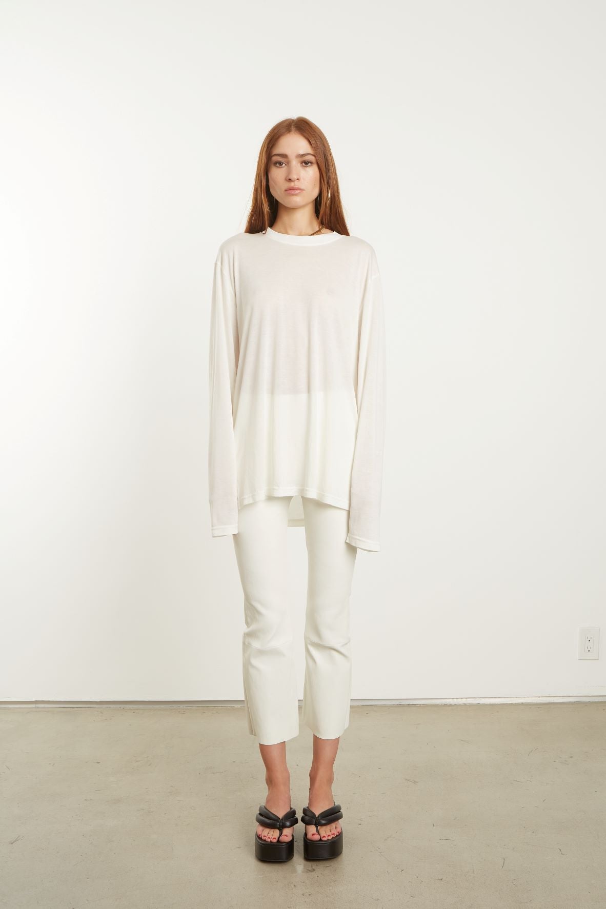 White Long Sleeve Oversized Tee