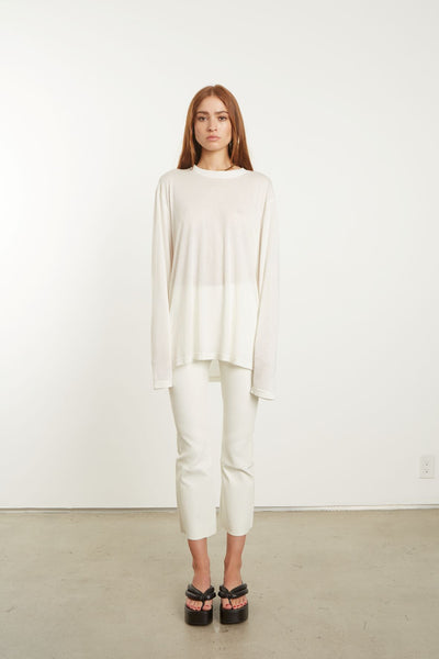 White Long Sleeve Oversized Tee
