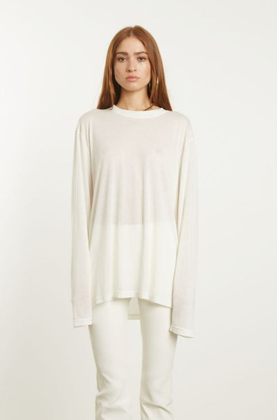 White Long Sleeve Oversized Tee