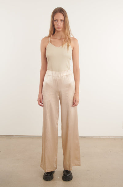 Ecru Leather Camisole Tank