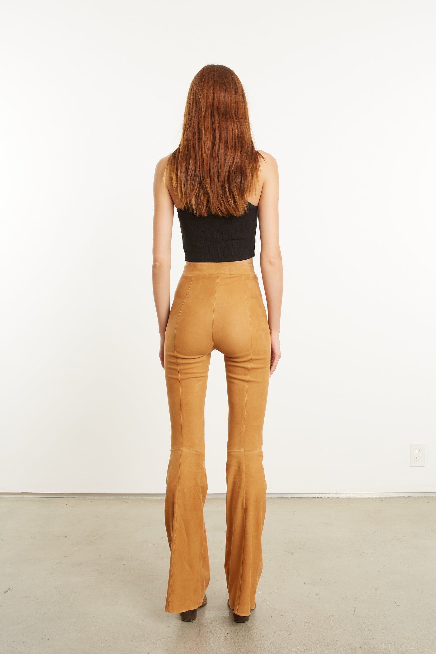 Camel Suede Patch Pocket Super Flare