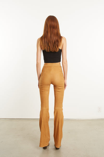 Camel Suede Patch Pocket Super Flare