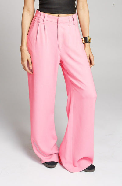 Rose Crepe Pleated Trousers