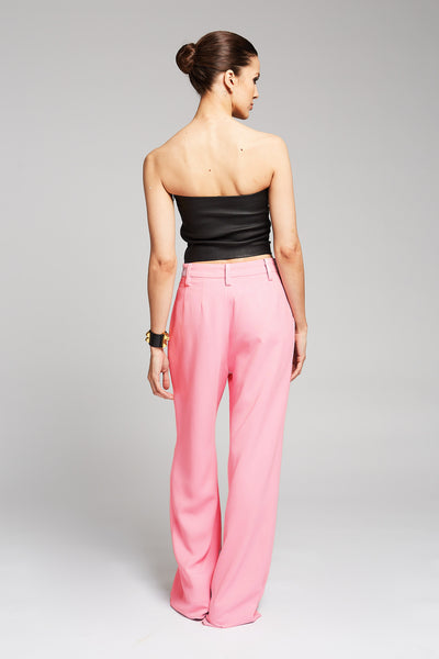 Rose Crepe Pleated Trousers