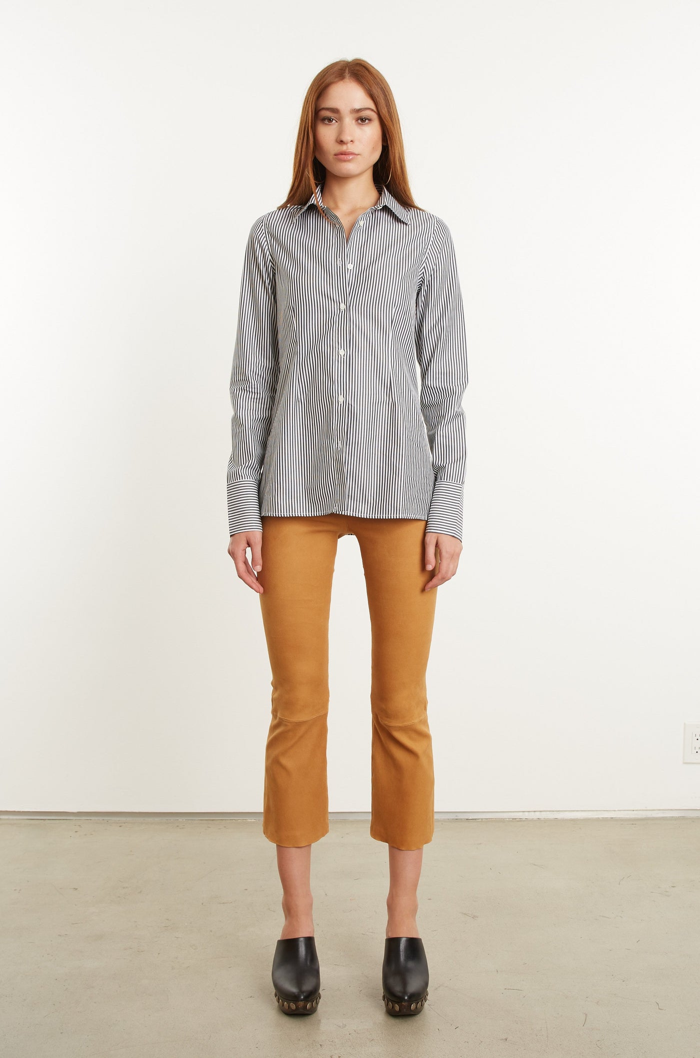 Camel Suede Crop Flare Leggings