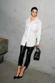 White Poplin Shirt with Pocket