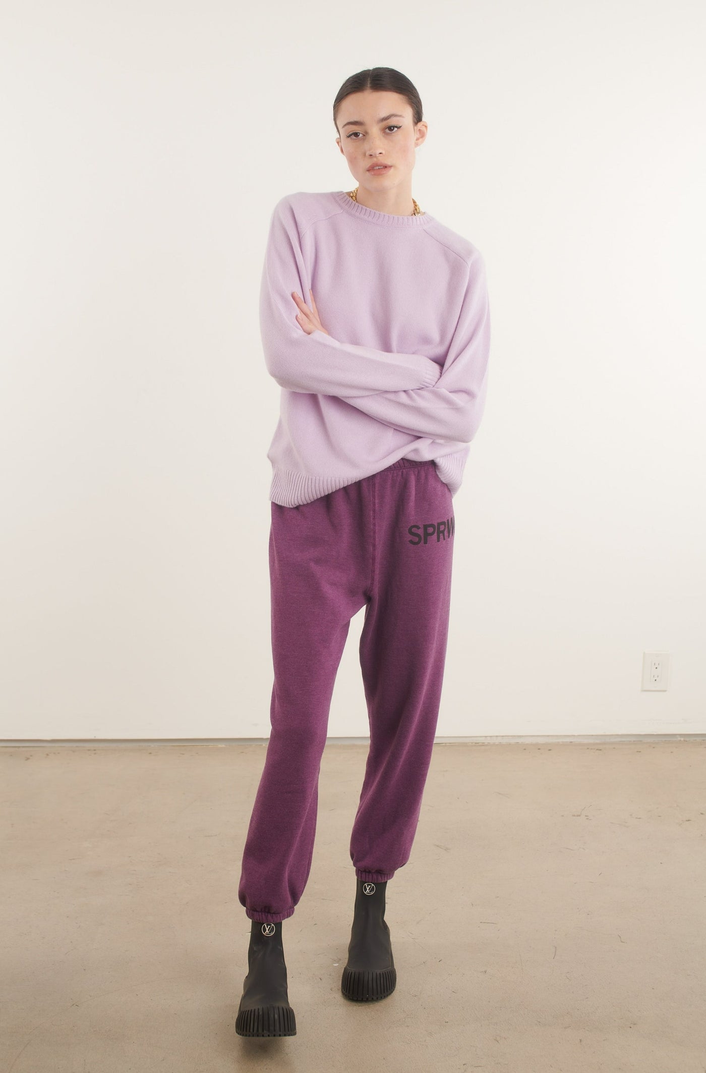 Lavender Cashmere Boyfriend Sweater