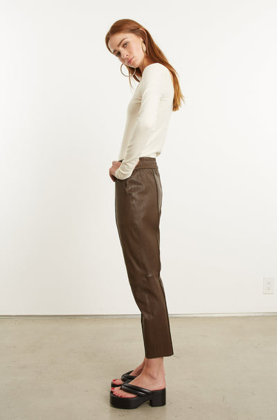 Loden Leather Slim Fit Joggers
