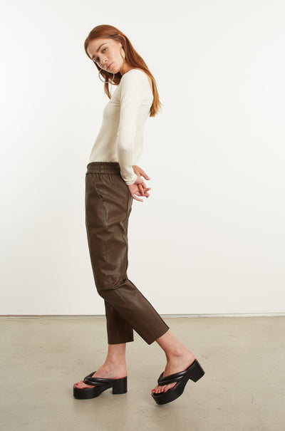 Loden Leather Slim Fit Joggers