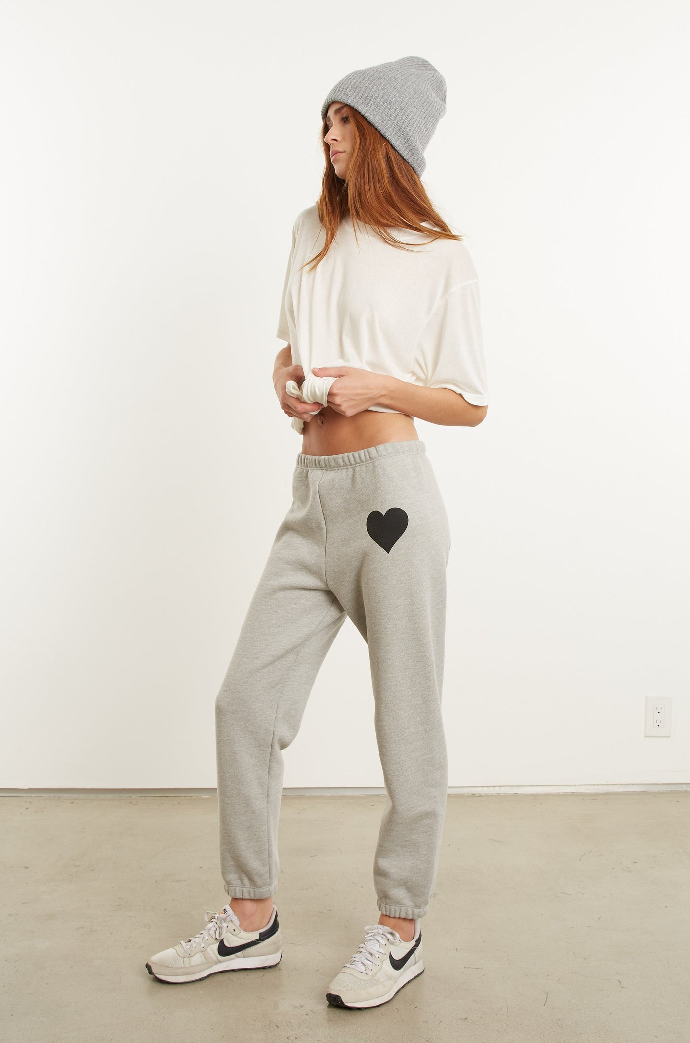 Heather Grey Heart Sweatpants