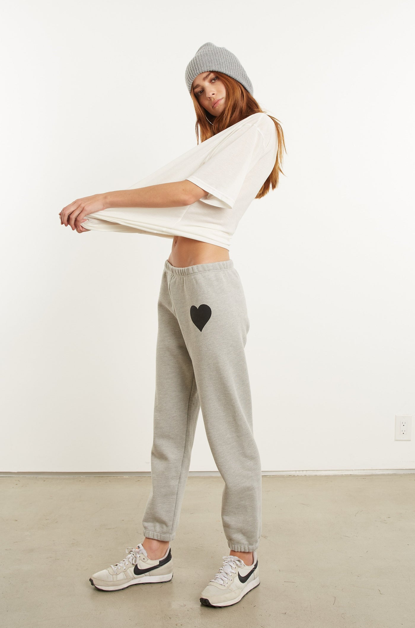 Heather Grey Heart Sweatpants