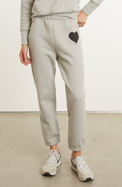 Heather Grey Heart Sweatpants