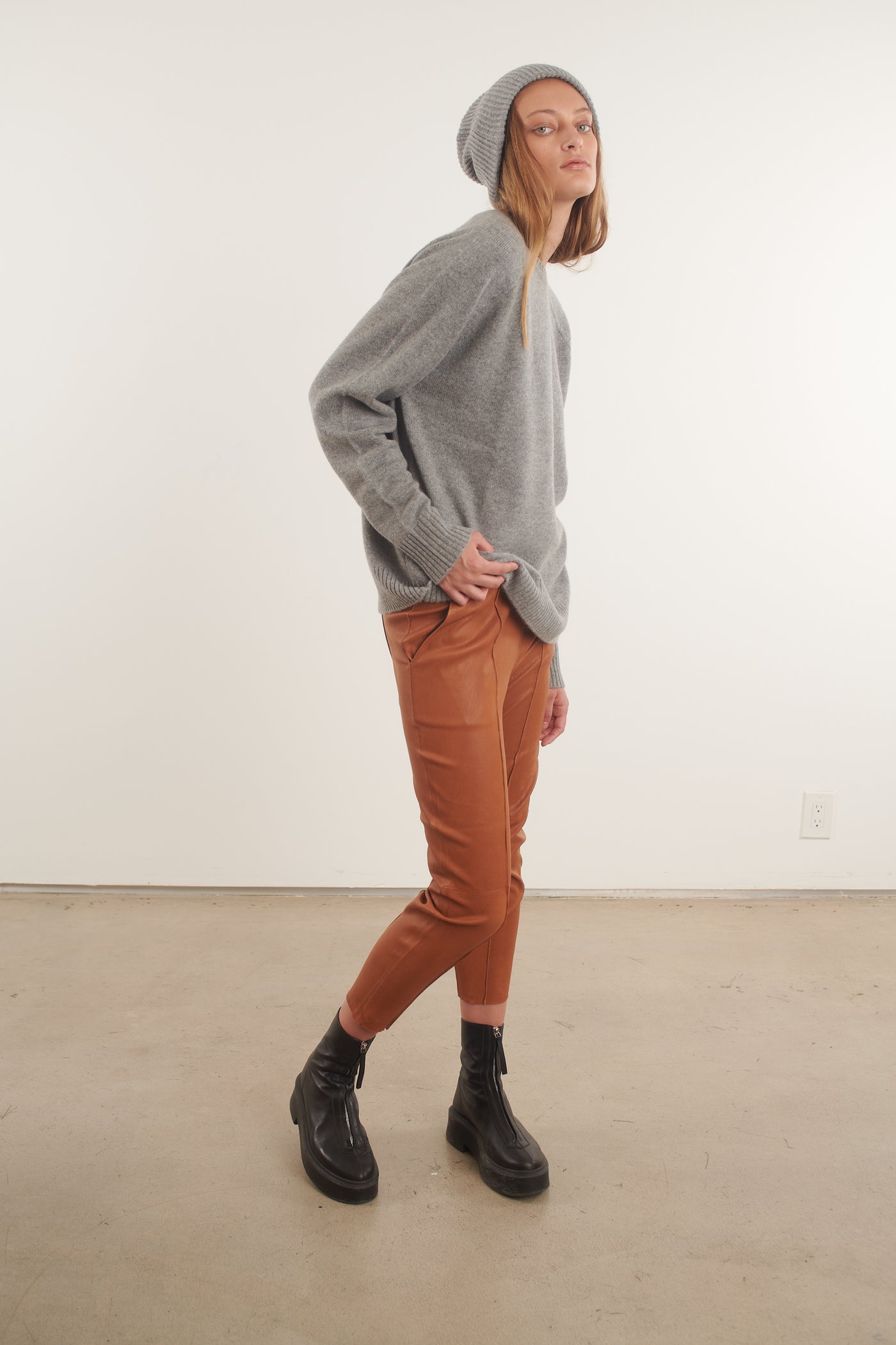 Grey Cashmere Boyfriend Sweater