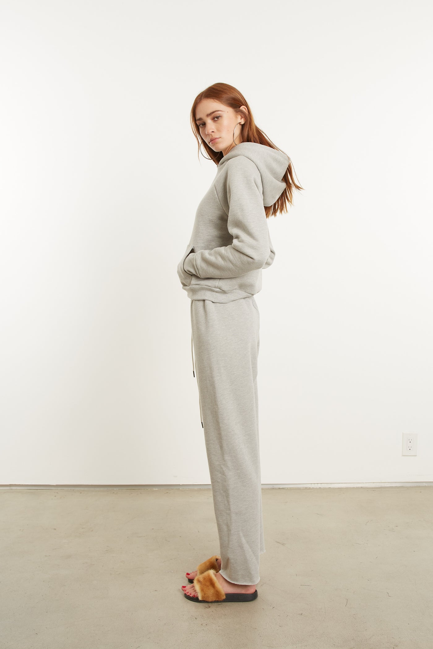 Heather Grey Cotton Easy Sweatpants