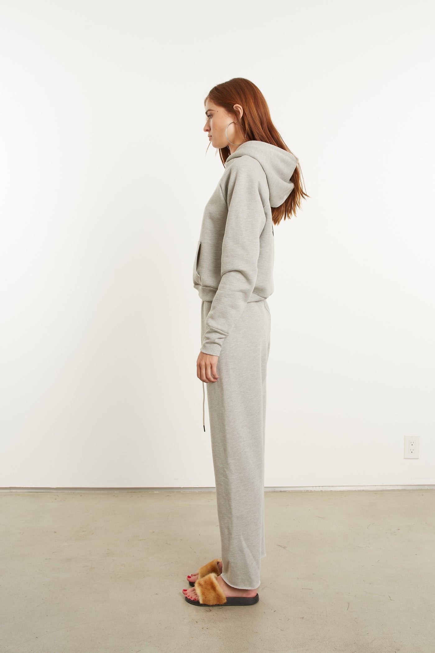 Heather Grey Cotton Easy Sweatpants