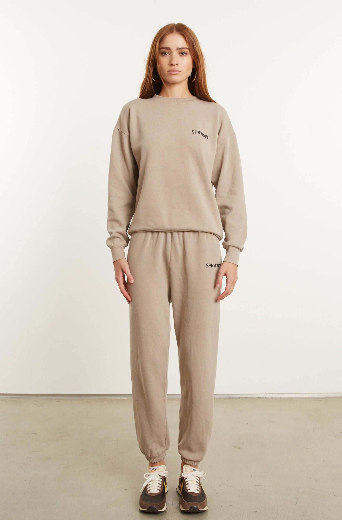 Khaki Fleece Tiny Logo Sweatshirt