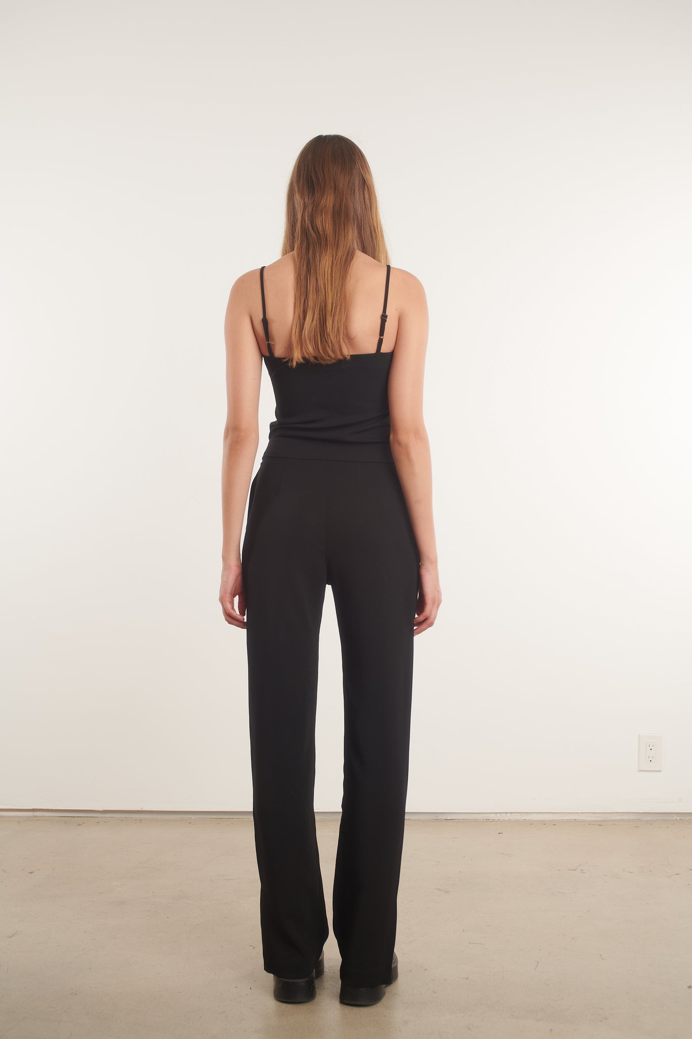 Black Crepe Pintuck Trouser