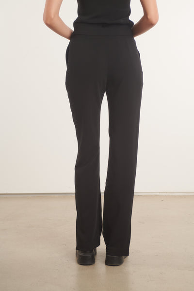 Black Crepe Pintuck Trouser