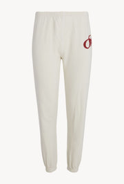 Off White Cotton Logo Script Sweatpants