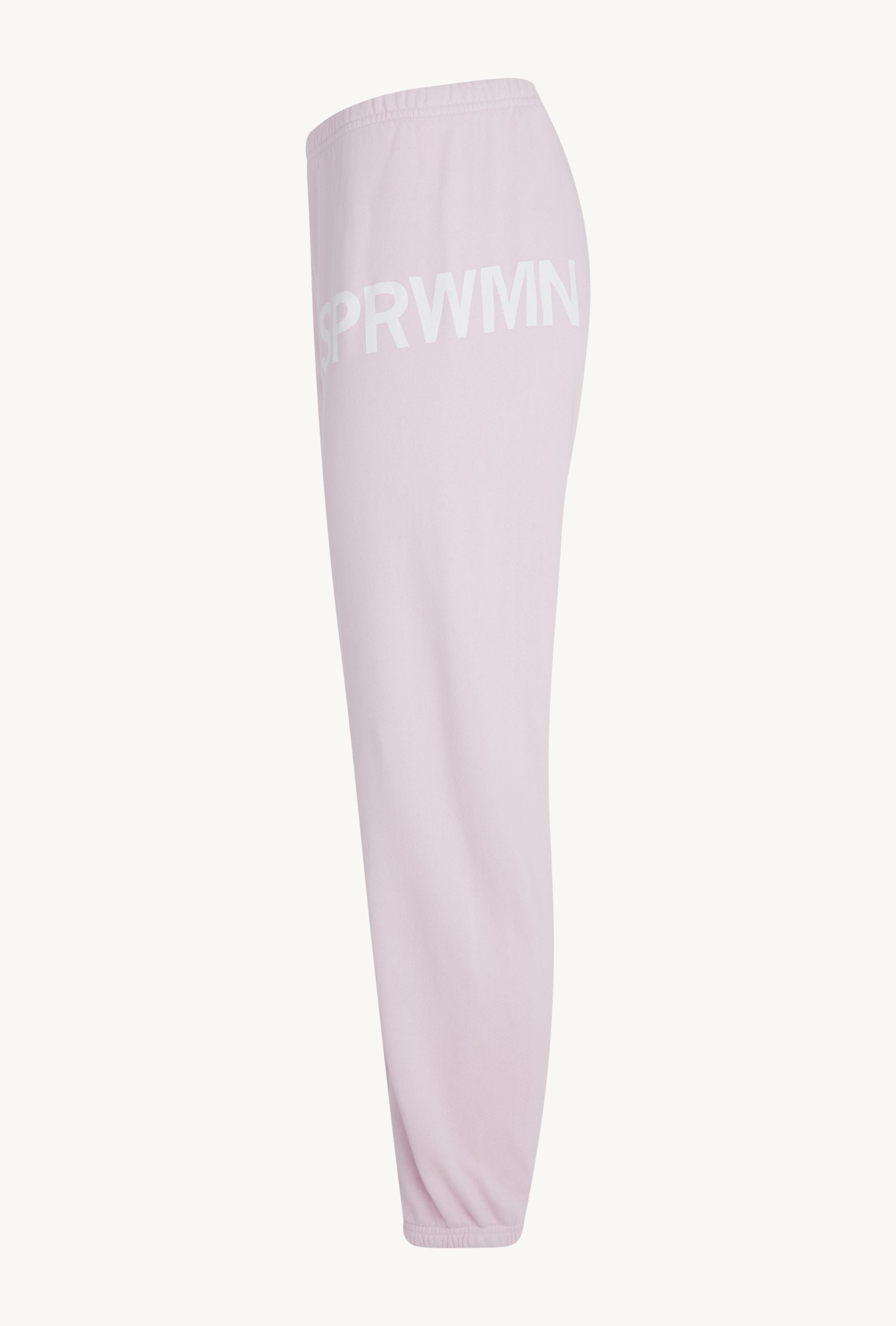 Pale Pink Cotton Big Logo Sweatpants