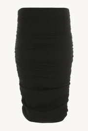 Crepe Shirred Pencil Skirt