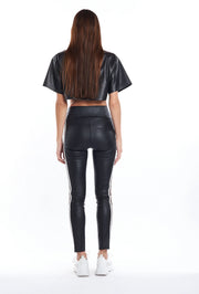 Black, Tan Snake Stripe Ankle Legging SPRWMN, Back