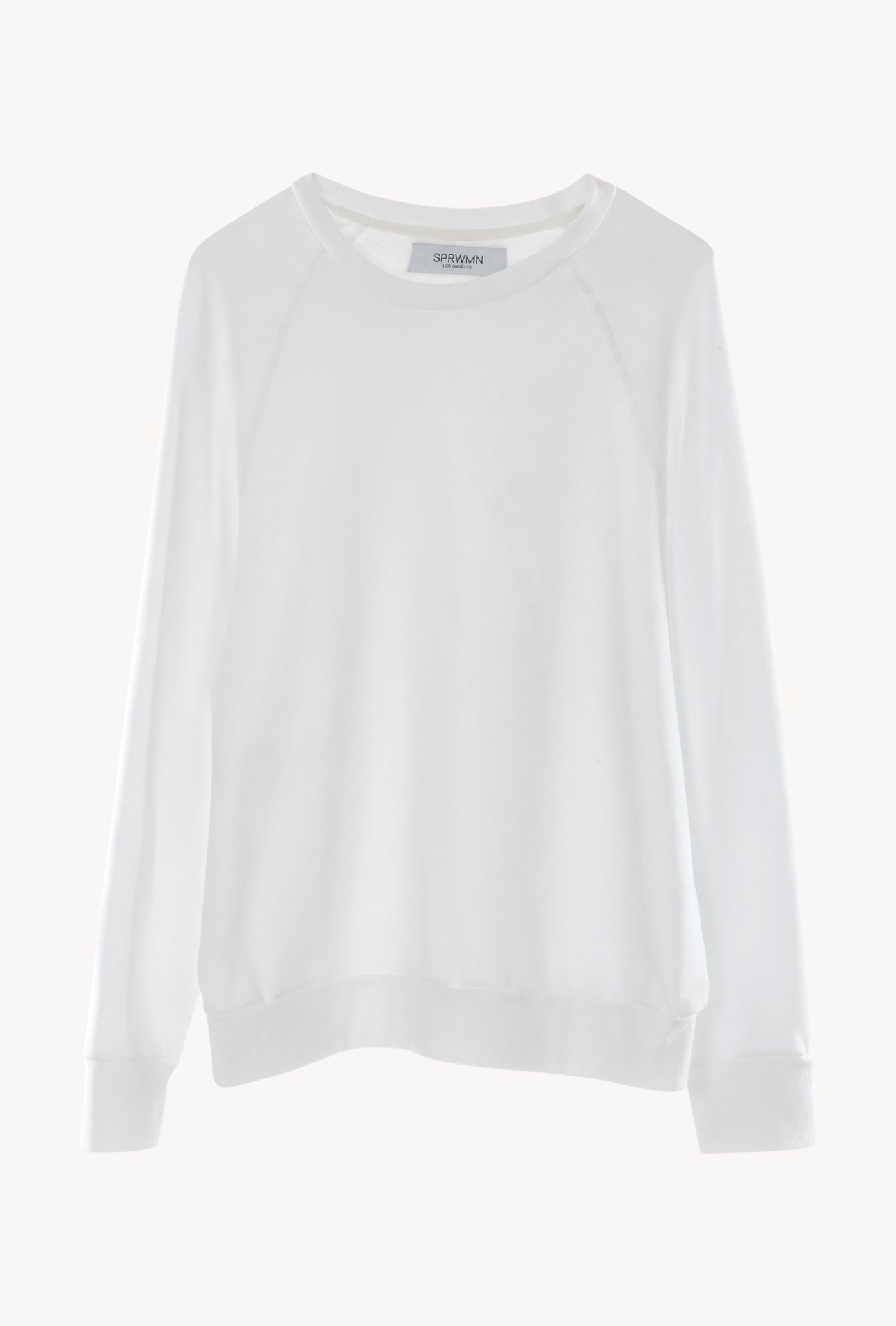 White Cotton Jersey Raglan Sweater
