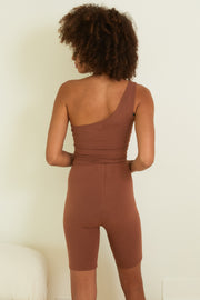 Cinnamon City Jersey One Shoulder Top